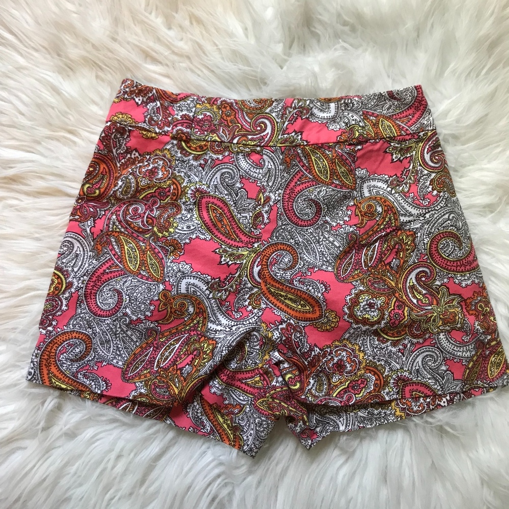 H&M Vibrant Paisley High Waisted Shorts